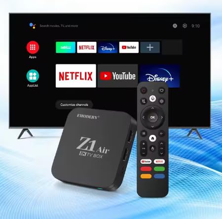 EMODERN Z1 AIR Android TV Box, Android 11.0 8 K Ultra HD Lecteur